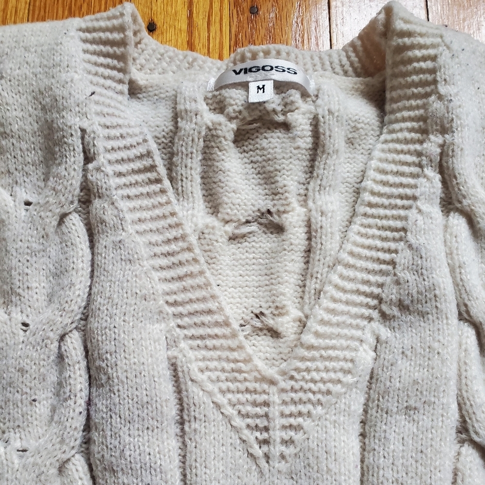 Vigoss Women's Cream Cable Knit Sweater Vest Size M - Picture 8 of 8